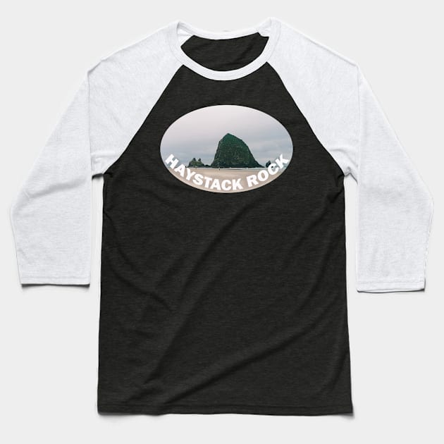 Haystack Rock Oregon Baseball T-Shirt by stermitkermit